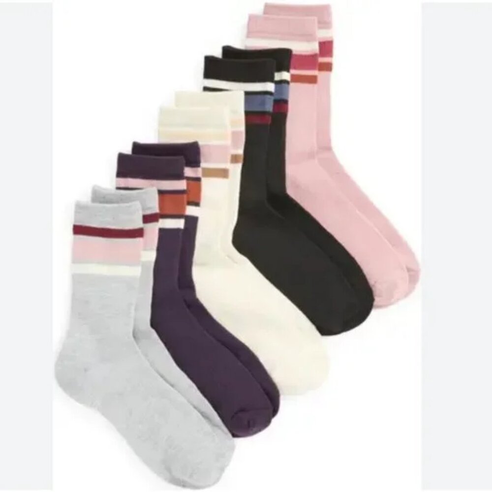 5 pair Nordstrom waffle knit Crew Socks
